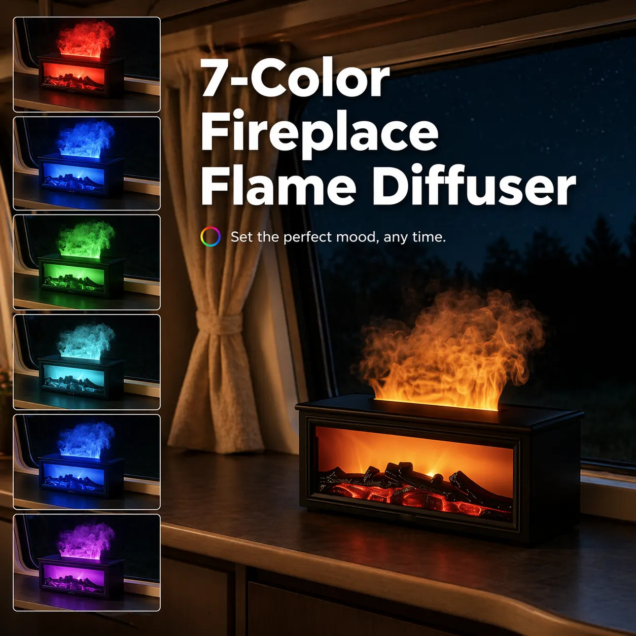 Stress Relief Fireplace Glow Humidifier